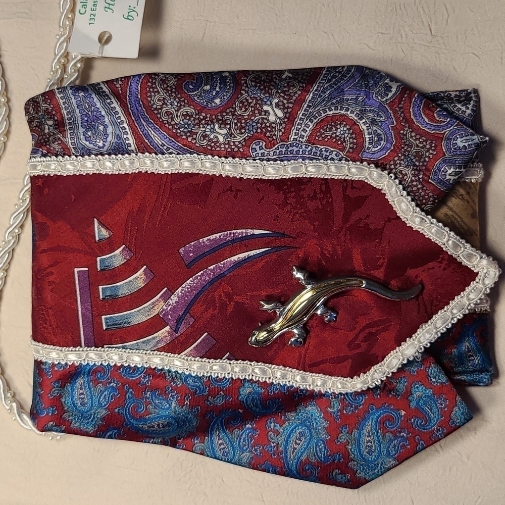 2 Handmade SILK TIE PURSES - Picture 2 of 16